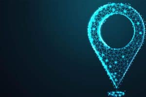 Icône de localisation lumineuse bleue