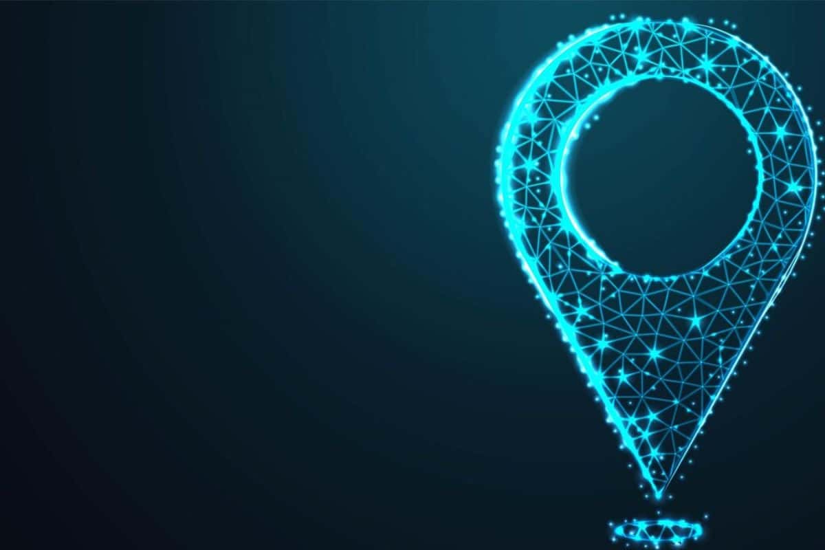 Icône de localisation lumineuse bleue