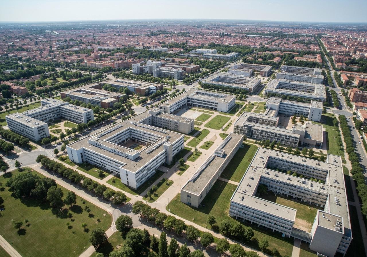 Campus universitaire Rangueil Toulouse vue aérienne