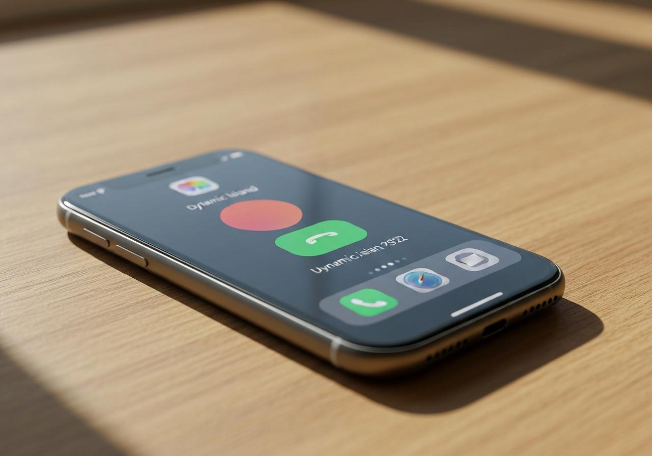 Notification Dynamic Island iPhone appel inconnu filtré