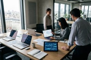 Collègues de travail dans un bureau