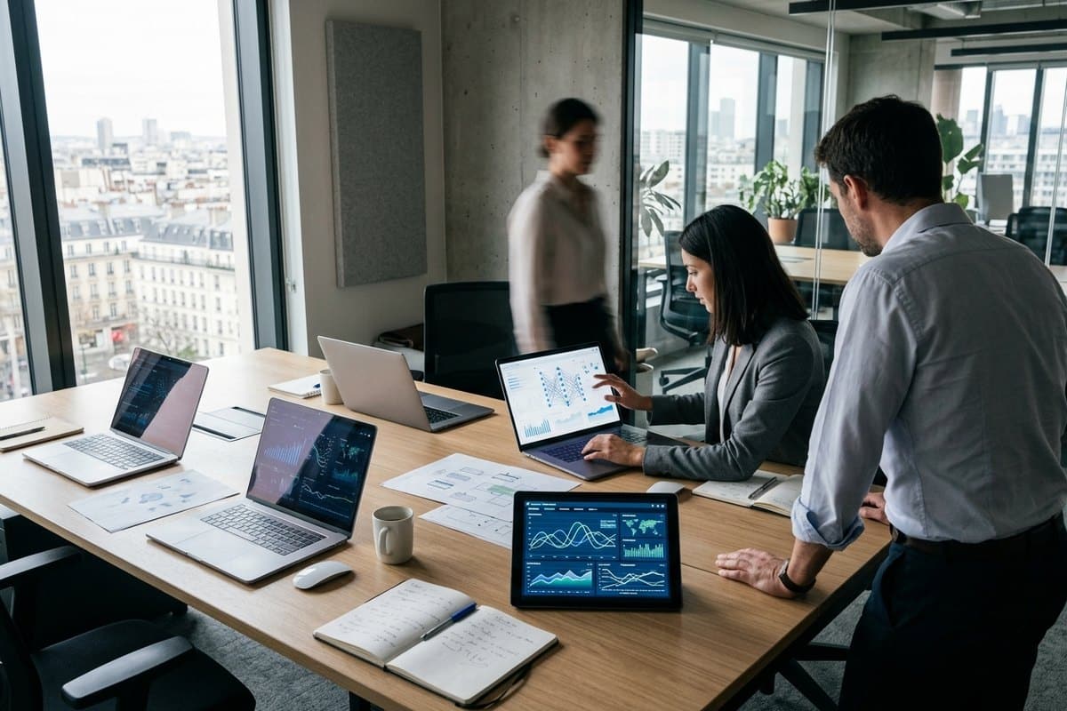 Collègues de travail dans un bureau