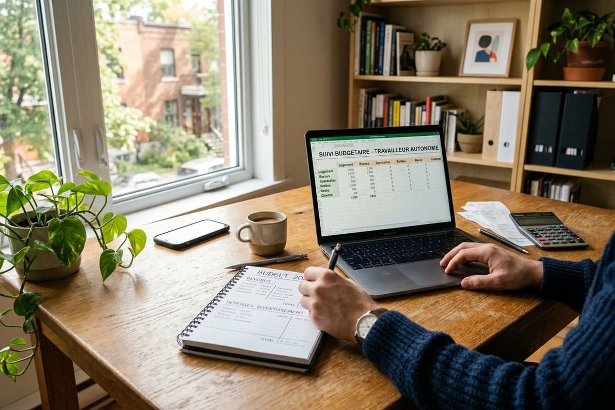 Personne faisant son budget sur ordinateur