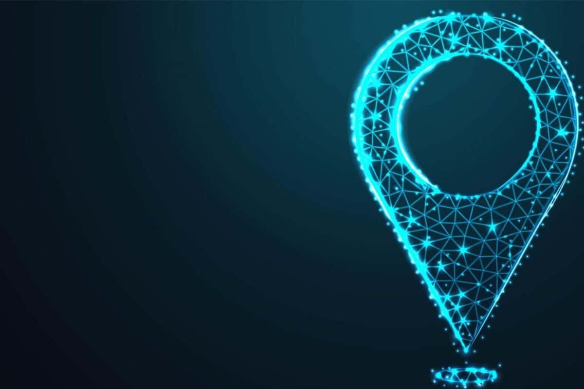 Icône de localisation lumineuse bleue